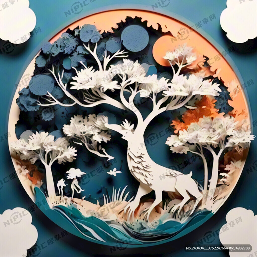 AI创作图树 剪纸nipic.com-昵图网