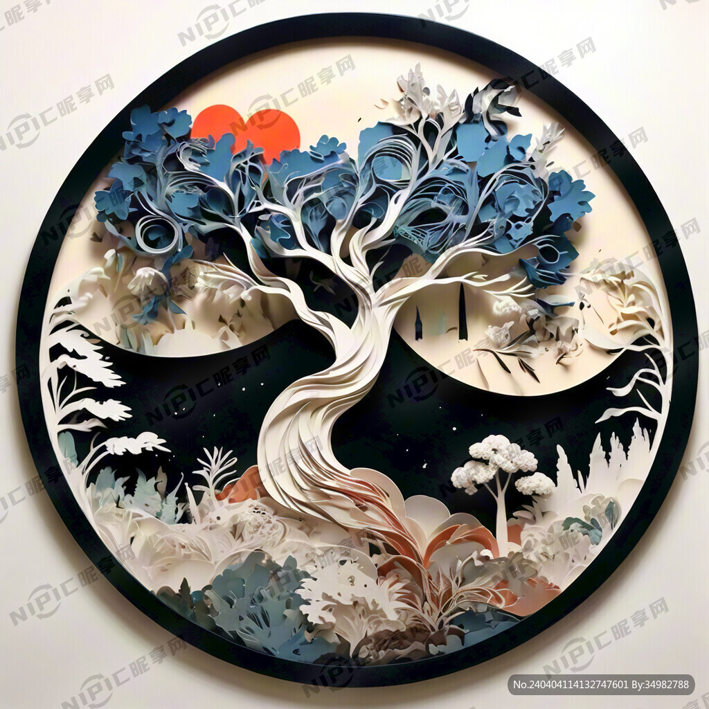 AI创作图树 传统剪纸nipic.com-昵图网