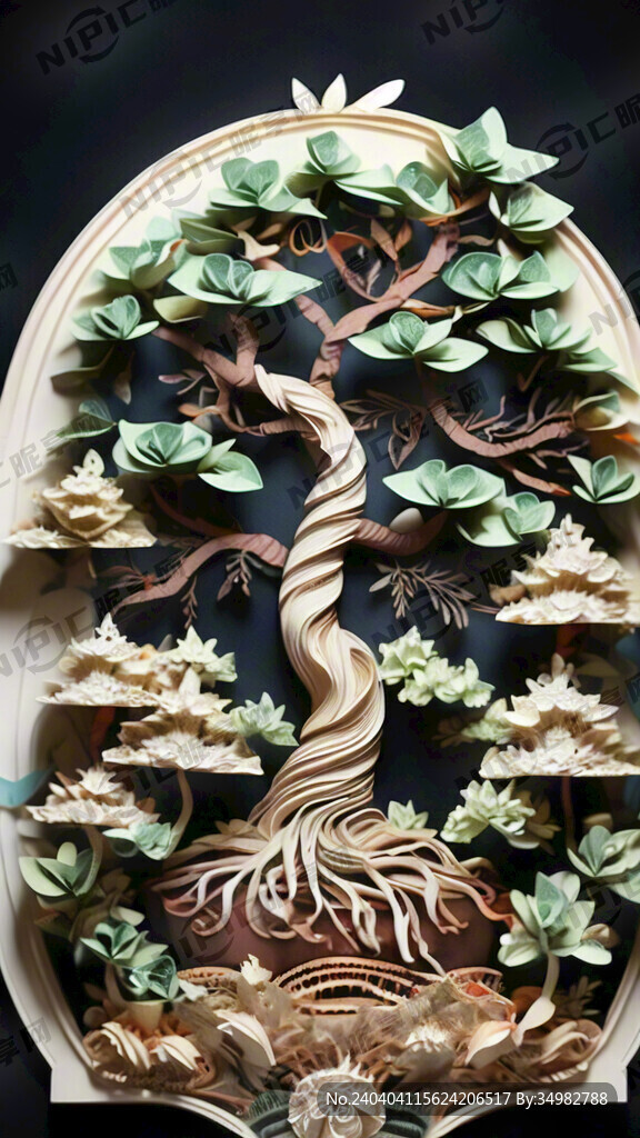 发财树 衍纸