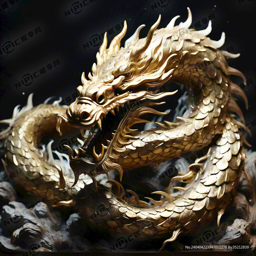 栩栩如生的金龙。