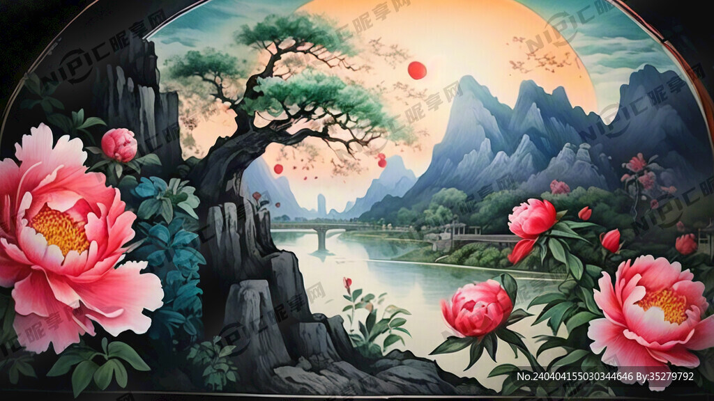 非遗文化文物 有洛阳牡丹点缀