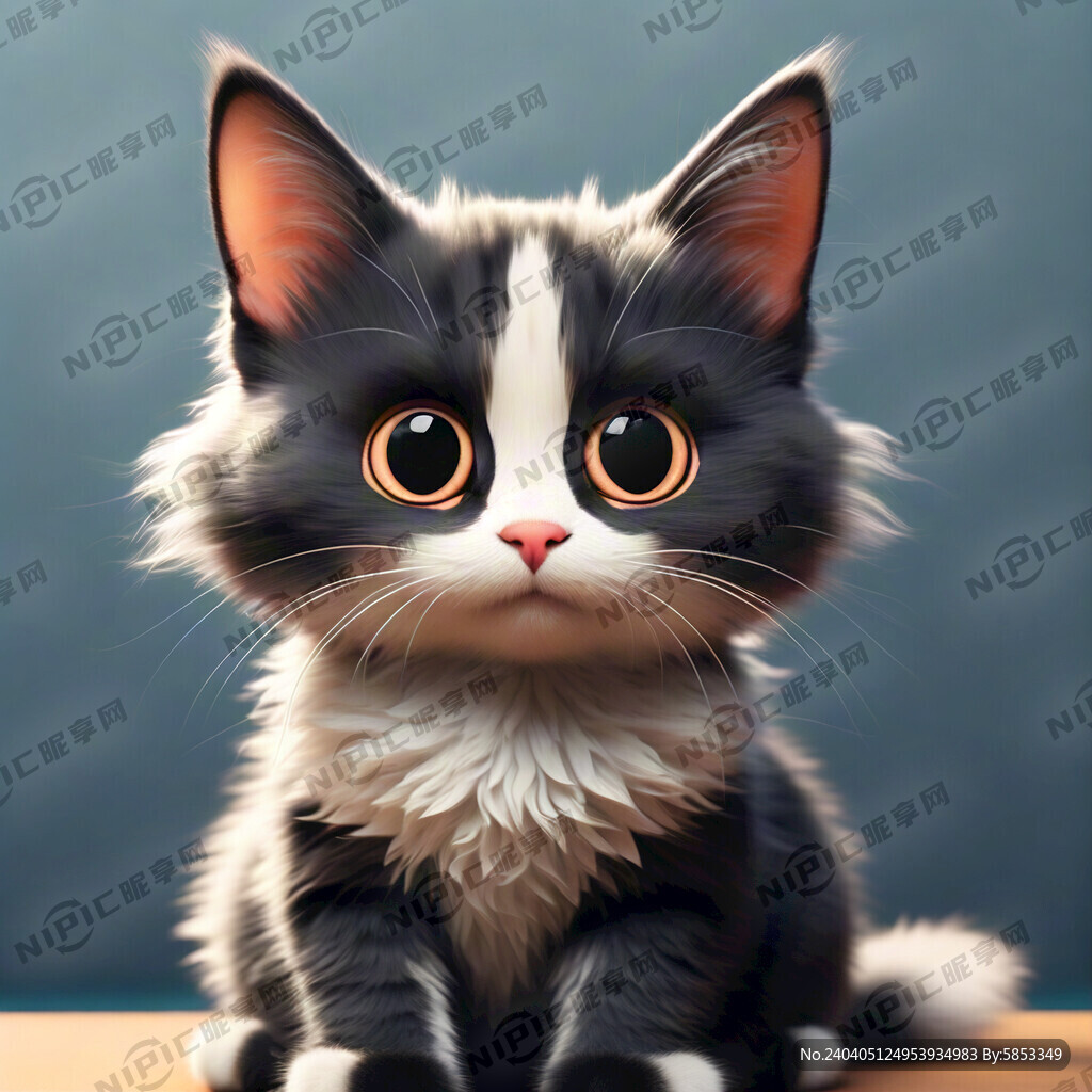 可爱的猫 3D 简洁 光滑