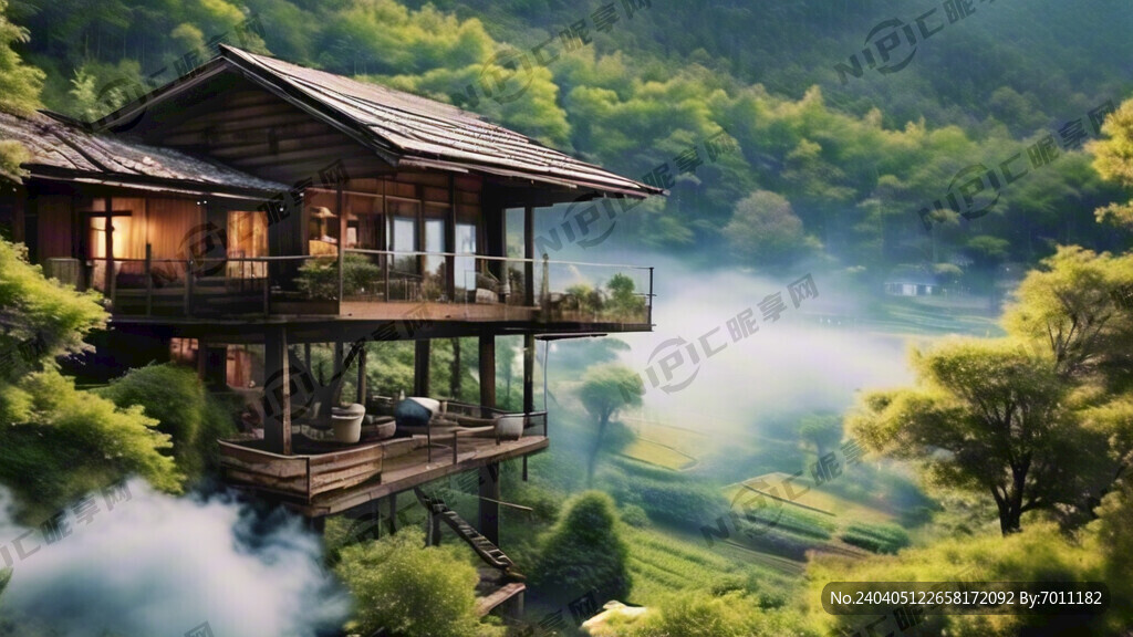 森林云海农村房子