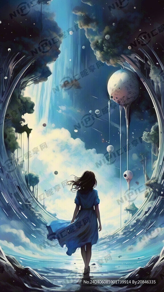 梦幻场景 科幻 蓝色 背景