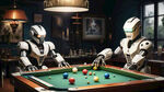 台球，台球桌，机器人，写实，机器人细节加强