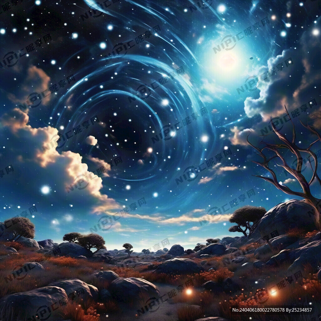 蓝色宇宙绚烂星空