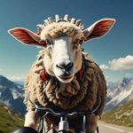 骑自行车的羊，快速，爬山
