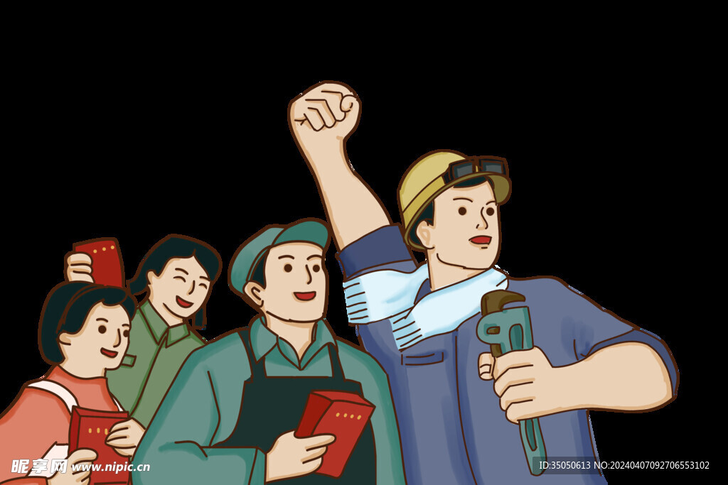 年代感复古人物插画