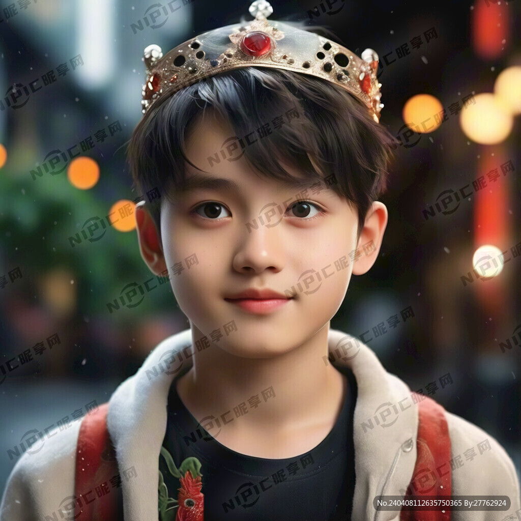 男孩 圆脸 大眼 萌 皇冠