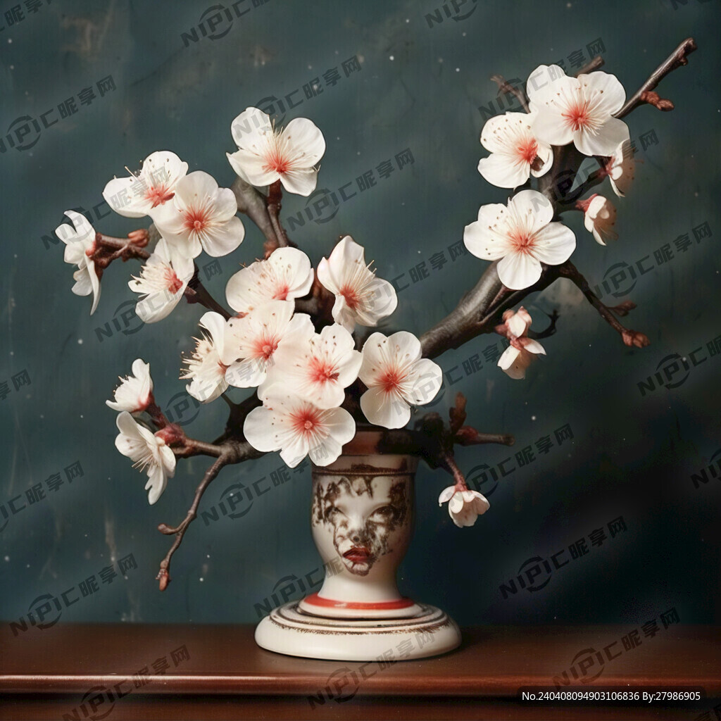 杏花造型的复古宣传栏