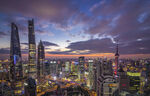 城市摩天大楼俯瞰图