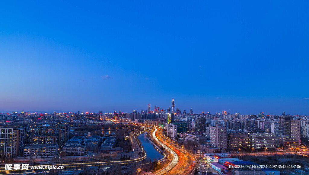 城市夜景灯箱图