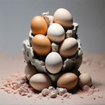 一堆粉壳鸡蛋