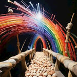 五谷杂粮组成的彩虹桥