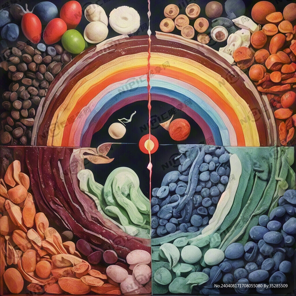 五谷杂粮组成的彩虹