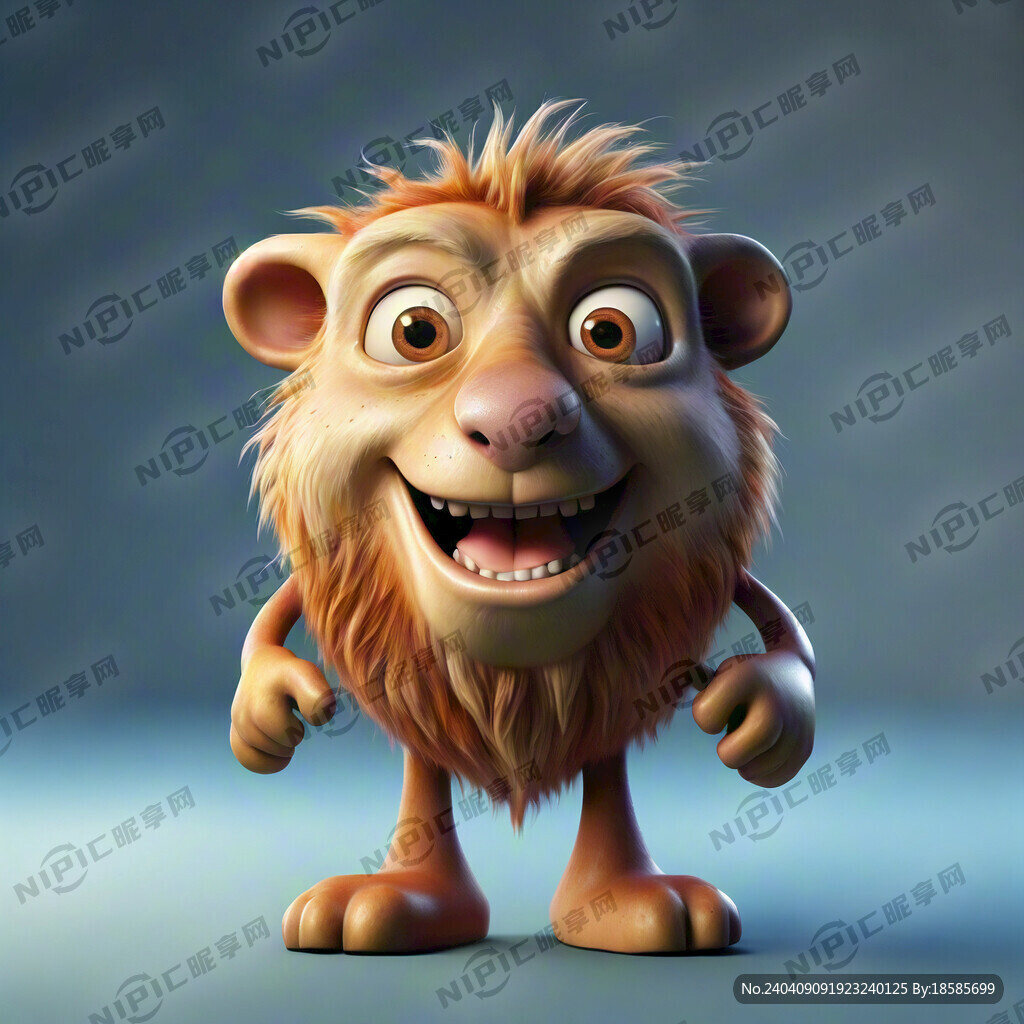 以汇字为主题  卡通动物形象