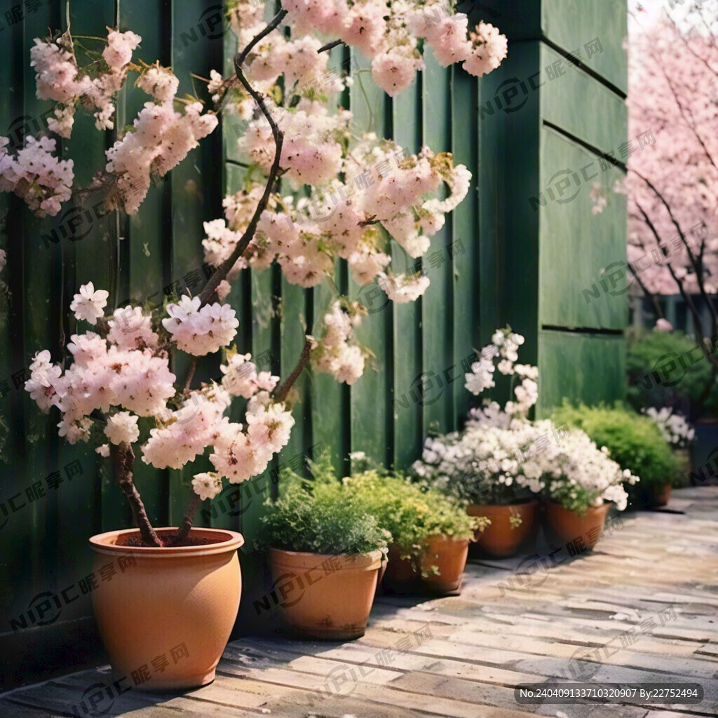绿植 花卉 樱花 庭院 春日
