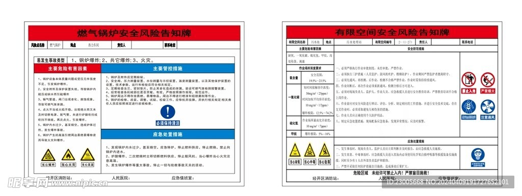 酒厂燃气锅炉安全风险告知牌有限