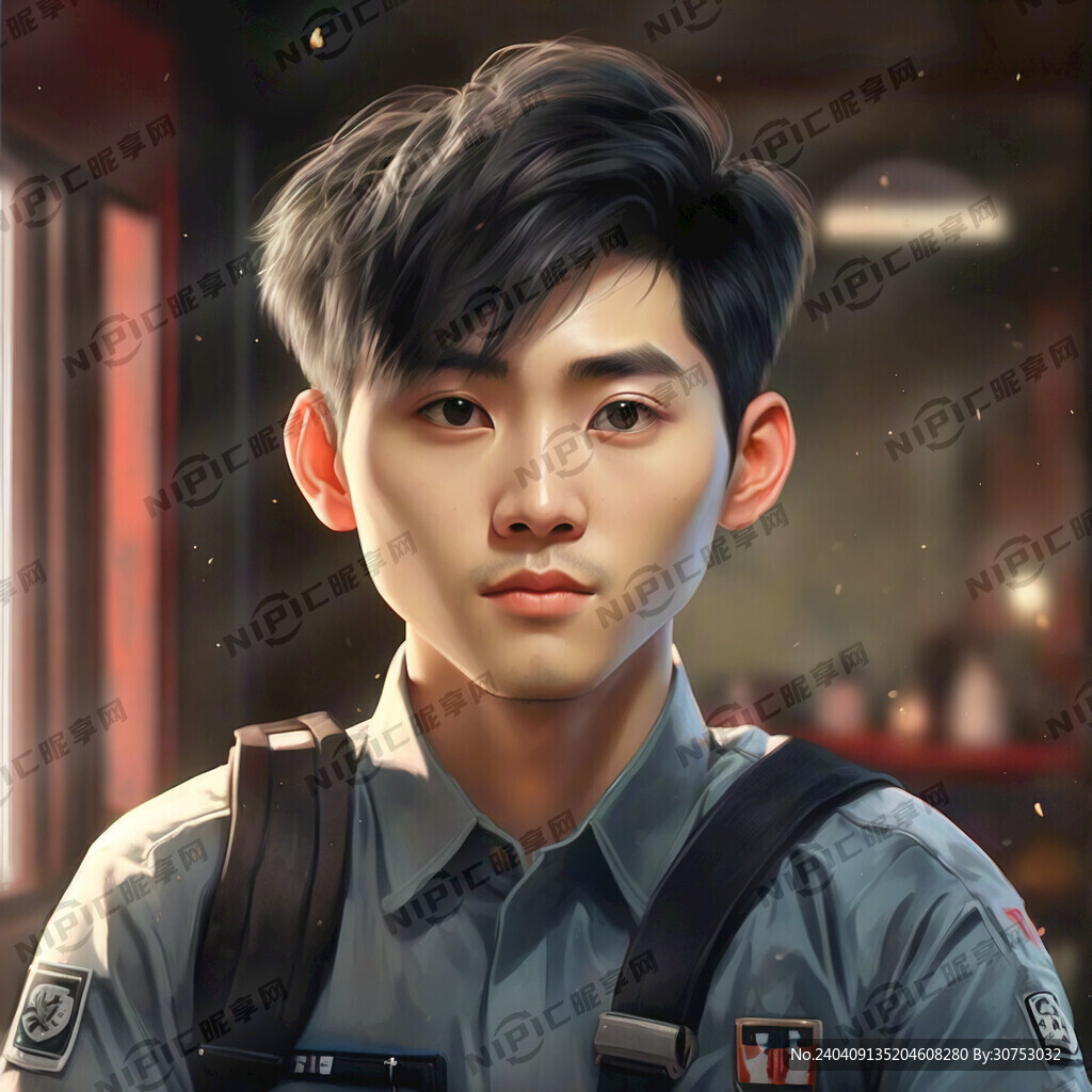 短发男性 可爱版保安