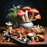 山珍素描 木耳 蘑菇