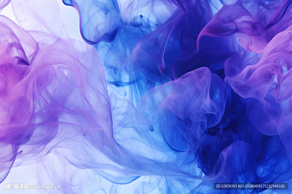 蓝紫色渐变3d烟雾背景