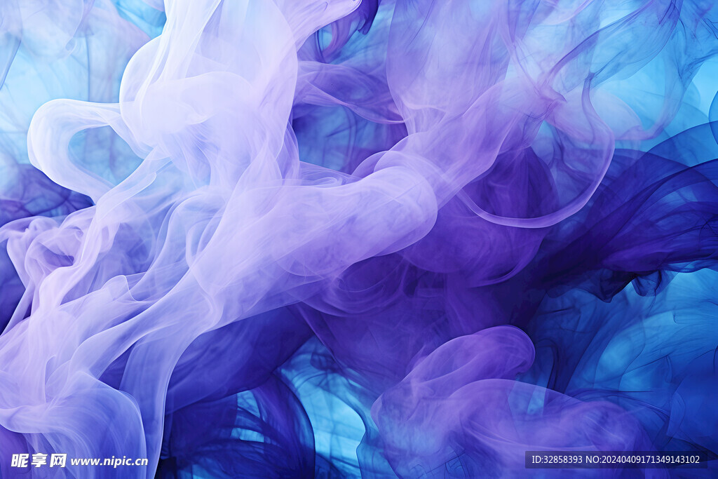 蓝紫色渐变3d烟雾背景
