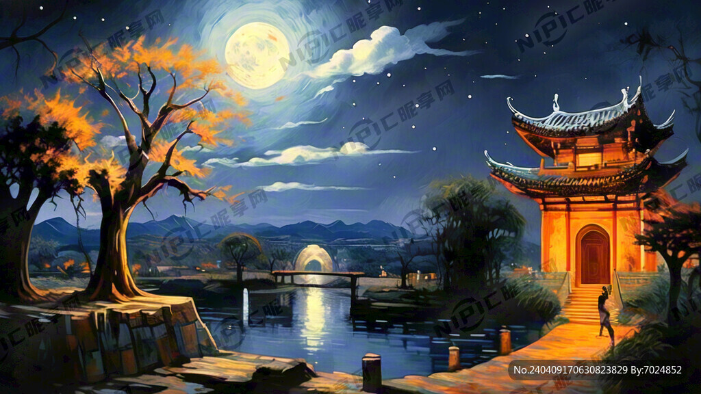 楚国 泉水 寺庙 月色