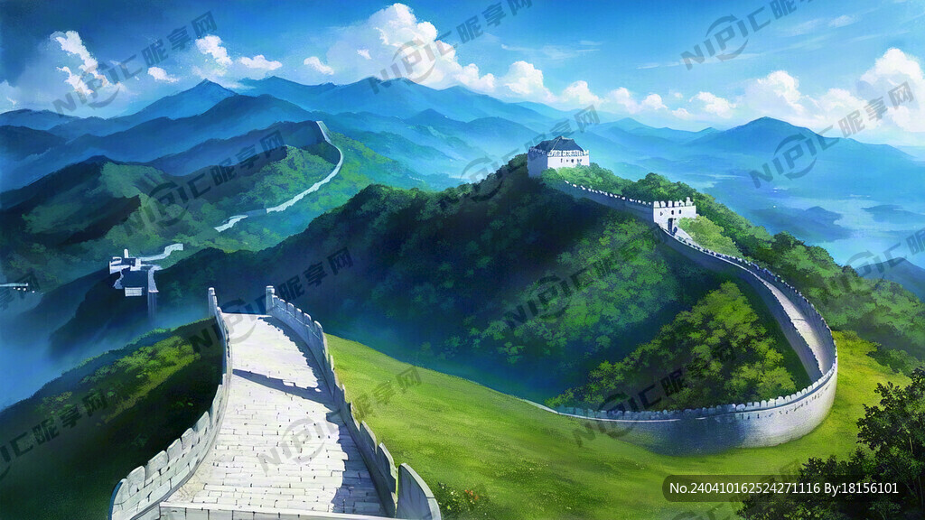 长城颂漆画