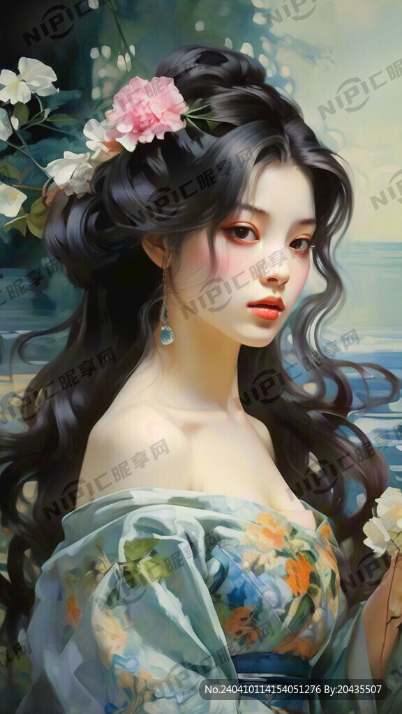 沉静的湖泊 翠绿的树丛