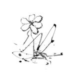 水墨笔触花卉