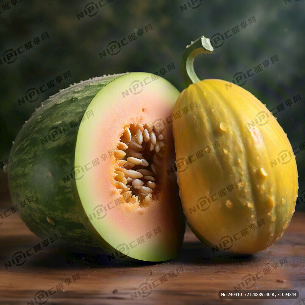 小香瓜 黄色的 圆形 有食欲