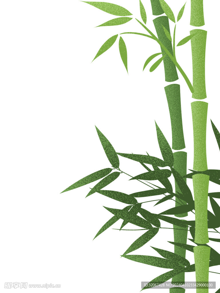 绿色卡通手绘竹子