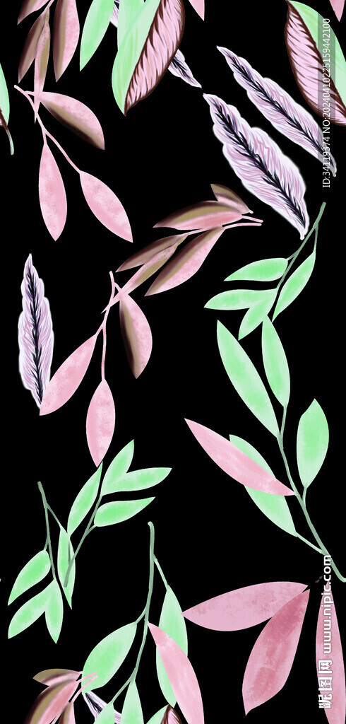 数码印花  手绘花  