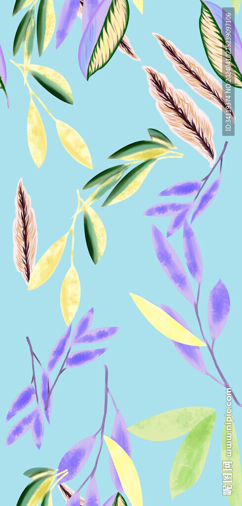 数码印花  手绘花  