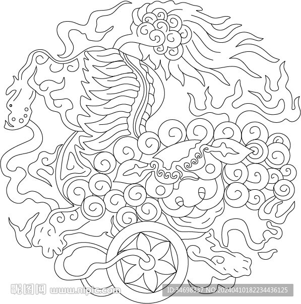 麒麟线稿