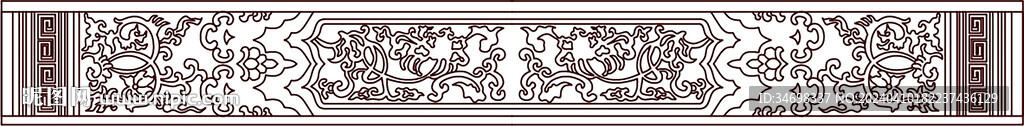 矢量古建横梁彩绘花纹