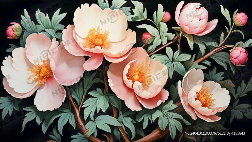 牡丹花插画