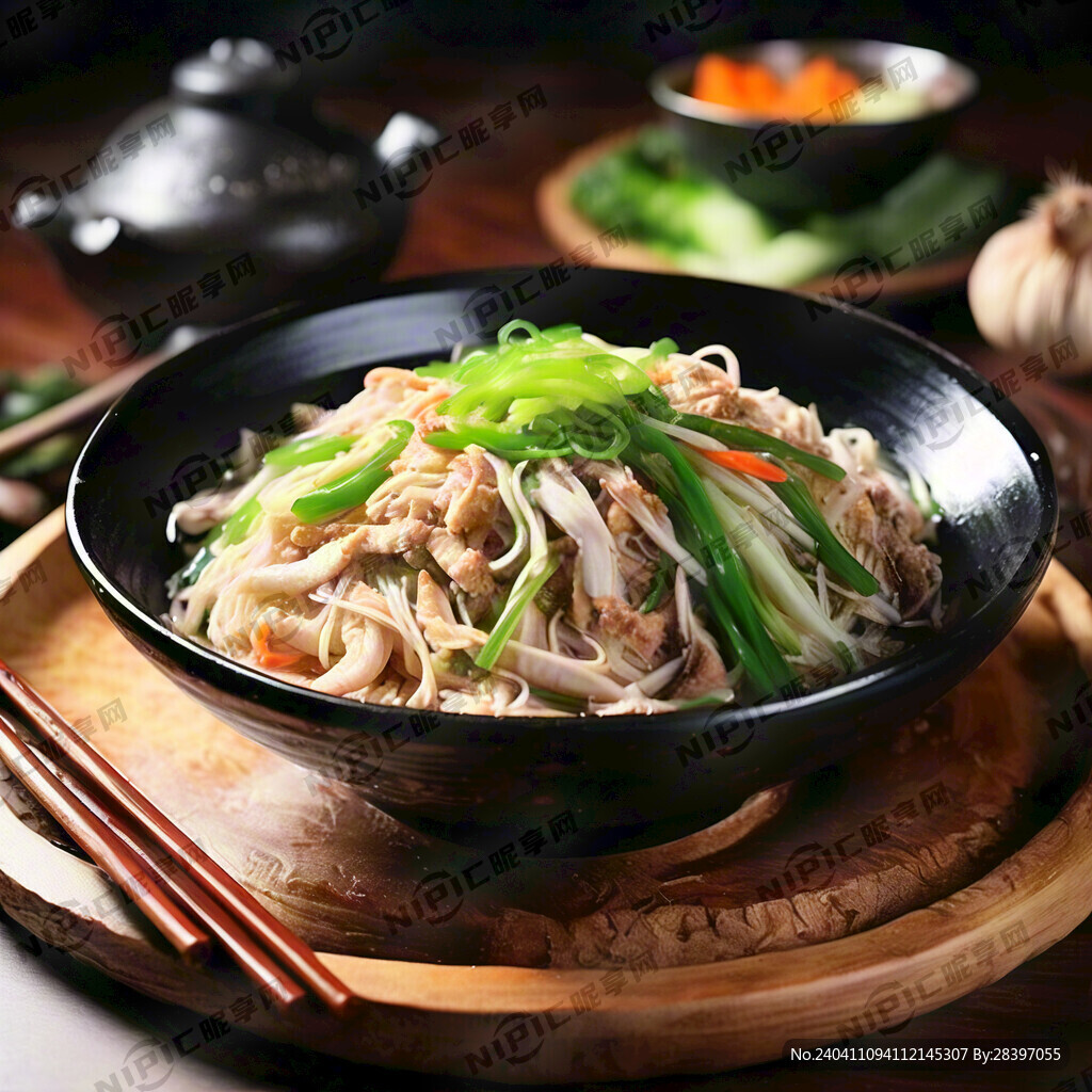 三丝炒蟹皇面食物图