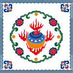 藏族经典底纹花边边框