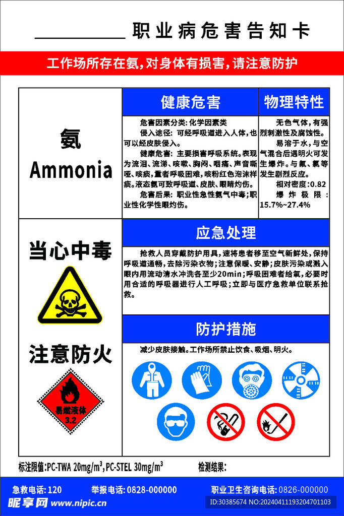 职业病危害告知卡