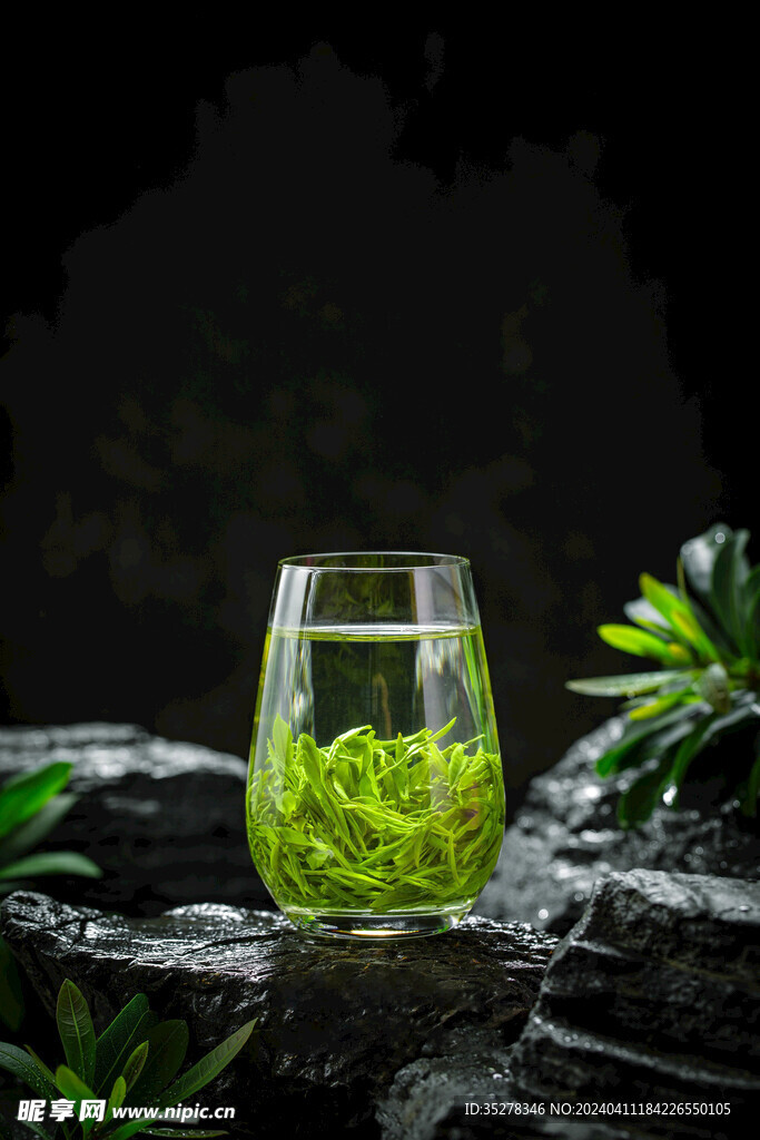 一杯绿茶摄影
