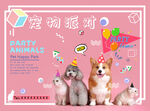 粉色温馨可爱猫狗宠物派对海报