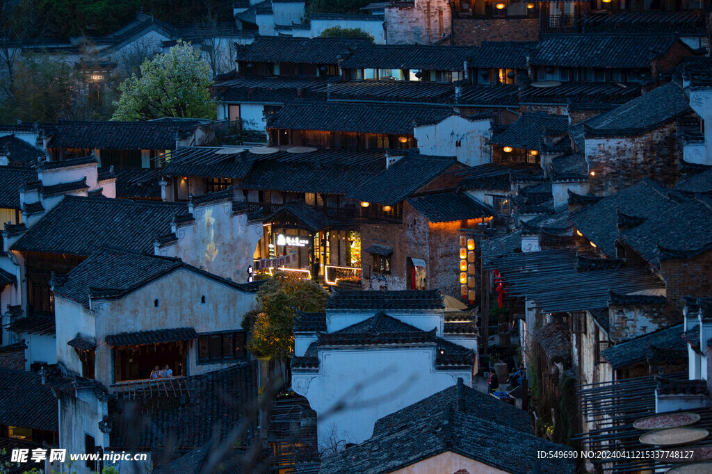 婺源篁岭夜景图片