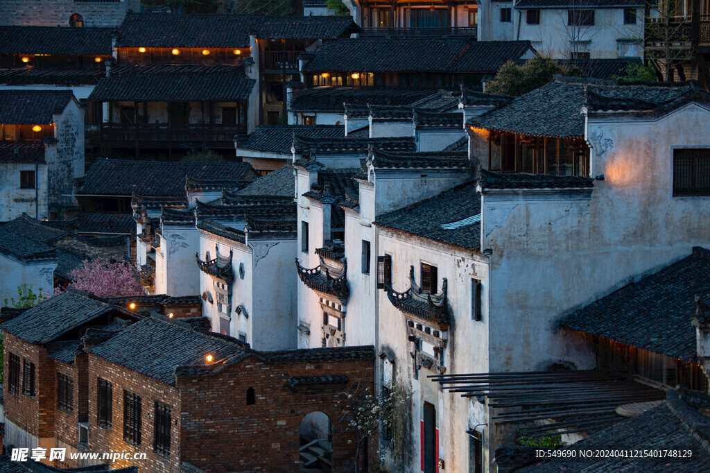 婺源篁岭夜景图片