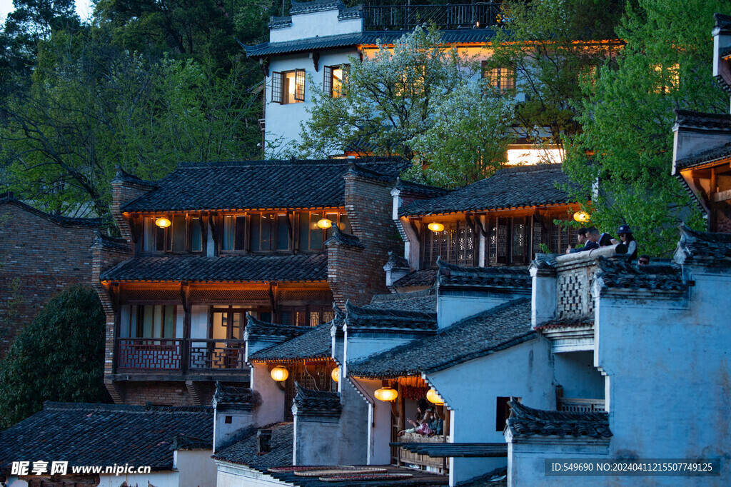 婺源篁岭夜景图片