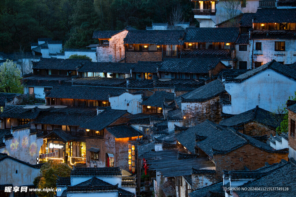 婺源篁岭夜景图片