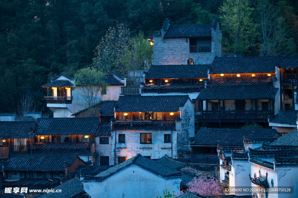 婺源篁岭夜景图片