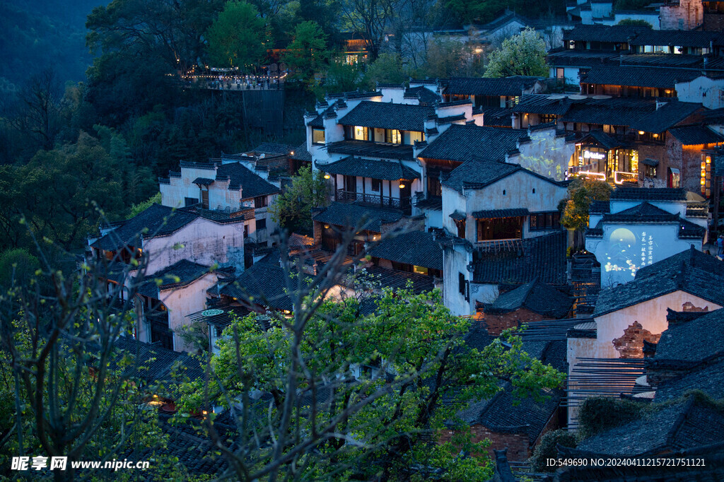 婺源篁岭夜景图片