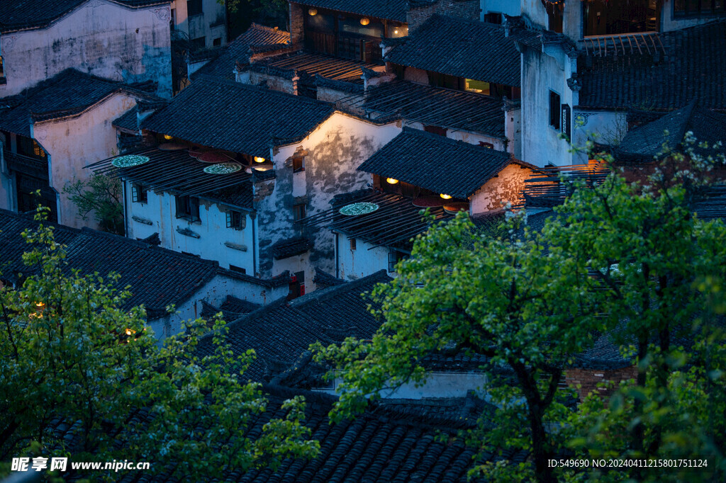 婺源篁岭夜景图片