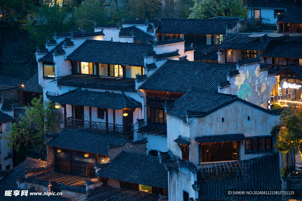 婺源篁岭夜景图片